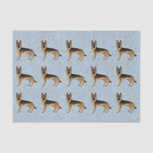 黒とタンドイツの羊飼い犬のパターン 薄葉紙 (正面)