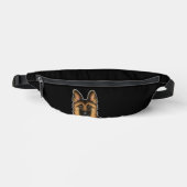 黒とタンドイツの羊飼いGSD犬の頭黒 ファニーパック (正面)