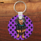 黒とタンドキシ キーホルダー (正面)