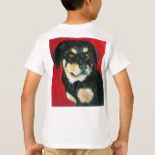黒とタンドッグの恋人Tシャツ – 赤絵画の Tシャツ (裏面)