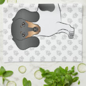 黒とタンピエバルドショートヘアダシュント&ポーズ キッチンタオル (折り畳み)