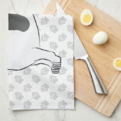 黒とタンピエバルドショートヘアダシュント&ポーズ キッチンタオル (四つ折り)