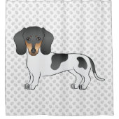 黒とタンピエバルドショートヘアダシュント&ポーズ シャワーカーテン (正面)