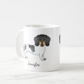 黒とタンピエバルドショートヘアダシュント&名前 コーヒーマグカップ (正面左)