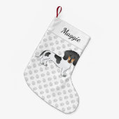 黒とタンピエバルドショートヘアダシュント&名前 スモールクリスマスストッキング (正面 (吊り時))