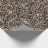 黒とタンフローラオーナメント、トルコ語動機2 ラッピングペーパー (角)