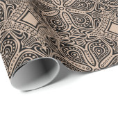 黒とタンフローラオーナメント、トルコ語動機2 ラッピングペーパー (ロールコーナー)