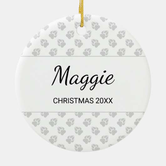 黒とタンミニゴルデンドール漫画の犬の頭 セラミックオーナメント (裏面)