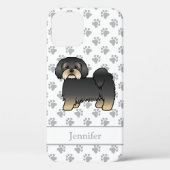 黒とタンラサかわいい漫画の犬と名前 Case-Mate iPhoneケース (裏面)