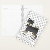 黒とタン柴犬かわいい犬と足&文字 プランナー手帳 (ディスプレー)