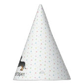 黒とタン短い髪ダッシュンドドッグ – 誕生日 パーティーハット (右)