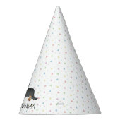 黒とタン長い髪ダッシュンドドッグ – 誕生日 パーティーハット (右)