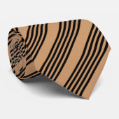 黒とタン5のストライプパターン ネクタイ (ロール)