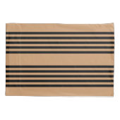 黒とタン5のストライプパターン 枕カバー (裏面)