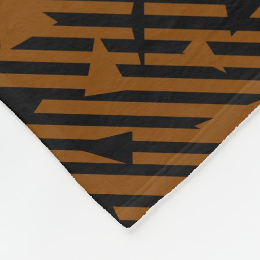 黒とタン フリースブランケット (角)