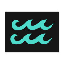 黒とターコイズのアクエリアス記号