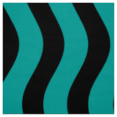 黒とターコイズの色相ストライプ ファブリック (見本)