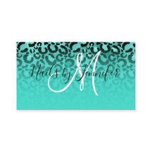 黒とターコイズ魅惑的なヒョウの斑点