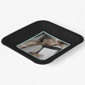 黒とティール（緑がかった色）のカスタマイズ ペーパープレート (傾斜あり)