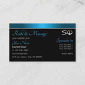 黒とティール（緑がかった色）グラデーション(イニシャルプロフェッショナル) 名刺 (裏面)