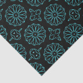 黒とティール（緑がかった色）スタイリッシュの装飾幾何学模様 薄葉紙 (詳細)