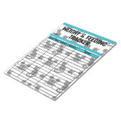 黒とティール（緑がかった色）六角キャットの重食べ物を与えさ&チャート ノートパッド (アングル)