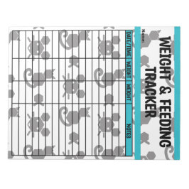 黒とティール（緑がかった色）六角キャットの重食べ物を与えさ&チャート ノートパッド