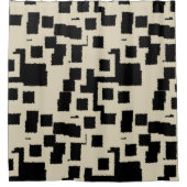 黒とテープの四角形 シャワーカーテン (正面)