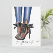 黒とデニムのファッショニスタバチェロレッテ 招待状 (スタンド正面)