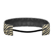 黒とトープのゼブラのストライプパターン アスレチックヘッドバンド (裏面)