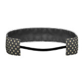 黒とトープ水玉模様カスタムモノグラム アスレチックヘッドバンド (裏面)