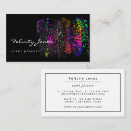 黒とネオンのブラシストローク 名刺