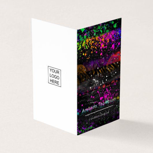 黒とネオンのブラシストローク 名刺 (外部)