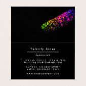 黒とネオンのブラシストローク 名刺 (内部フラット)