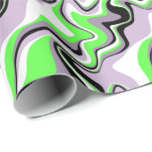 黒とネオンの緑の流体抽象芸術 ラッピングペーパー (ロールコーナー)