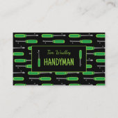 黒とネオングリーンリペアマンの名刺 名刺 (正面)