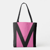 黒とネオン ピンクの抽象的な幾何学模様 トートバッグ (裏面)