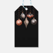 黒とバラの金ゴールドオーナメントメリークリスマス ギフトタグ (裏面)