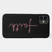 黒とバラの金ゴールドクロス信仰 Case-Mate iPhoneケース (裏面(横))