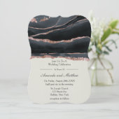 黒とバラの金ゴールドゲート結婚式招待状 (スタンド正面)