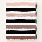 黒とバラの金ゴールドストライプ ノートブック (裏面)