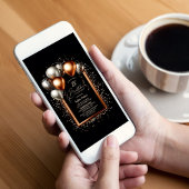 黒とバラの金ゴールドバルーン21st誕生日パーティー 招待状