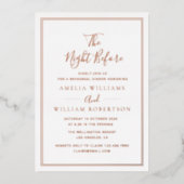 黒とバラの金ゴールド書道リハーサル夕食 箔招待状 (正面)