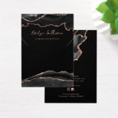 黒とバラの金ゴールド瑪瑙ネックレス表示カード (デスク)