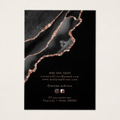 黒とバラの金ゴールド瑪瑙ネックレス表示カード (裏面)