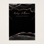 黒とバラの金ゴールド瑪瑙ネックレス表示カード (正面)