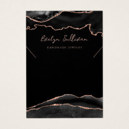 黒とバラの金ゴールド瑪瑙ネックレス表示カード