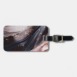 黒とバラの金ゴールド背景デザイン ラゲッジタグ