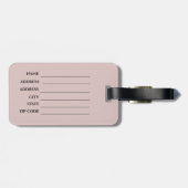 黒とバラの金ゴールド背景デザイン ラゲッジタグ (裏面横)