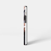 黒とバラの金ゴールド背景パーソナライズされたデザイン iPhoneケース (左側面)